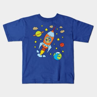 Space Rocket Spaceship Astronaut Kids T-Shirt